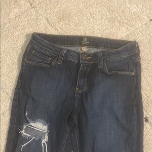 Dark Blue Distressed Women's Jeans